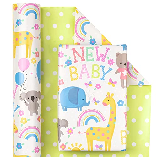 Wrapaholic BZP-17-LC-XX-PUR Reversible Baby Shower Wrapping Paper thumb #1