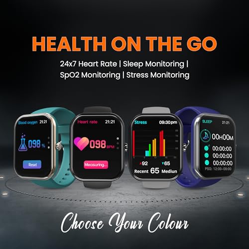 Image of GIZMORE Ultra Max 2.01 Inch Always-On-Big Display | 600 NITS Brightness & Split Screen | Rotating Crown| AI Voice Assistance | Health Suite | Bluetooth Calling Smart Watch for Men and Women (Black)
