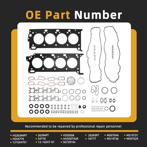 Image of Head Gasket Set, 5.7L HS26394PT, for Toyota Land Cruiser 5.7L, for Sequoia 5.7L /4.6L, for Tundra 5.7L /4.6L, for Lexus GX460 4.6L, for Lexus LX570 5.7L, 2007-2019, HS54776 HS26394PT(120pcs)