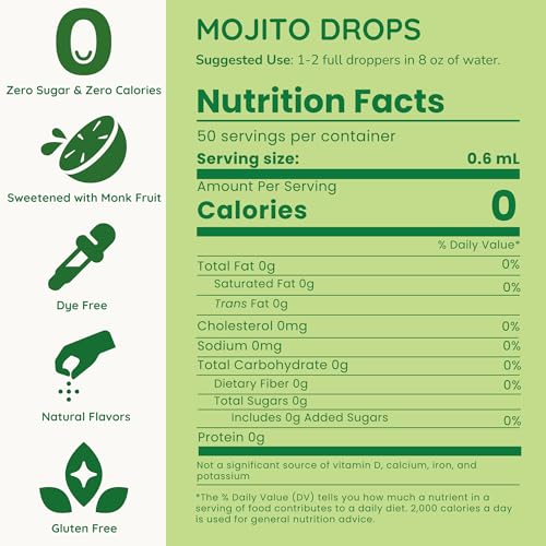 Image of Allways Drops Mojito Water Enhancer | Sugar Free | 50 Servings
