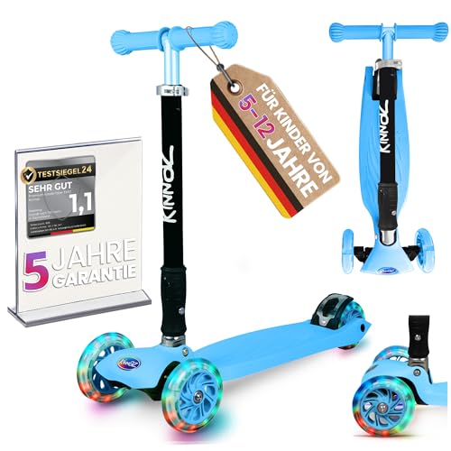 kinnaz Dos patinetes para niños a partir de 5 años, plegable, altura regulable sin niveles, ruedas LED, servicio de piezas de repuesto, scooter, 6, 7, 8, 9 años, escolar, joven, distribuidor de