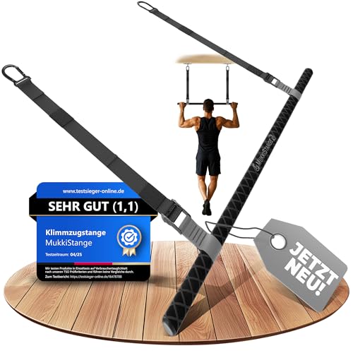 MUKKISTANGE Klimmzugstange Decke – abnehmbar, höhenverstellbar &...