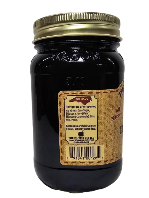 The Dutch Kettle Elderberry Jelly 2/19 Oz Jars with Fabric Toppers