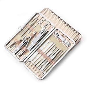 16 Pieces Manicure Set Nail Kit Tools All for Sets Pedicure Care with Pusher Ingrown File Polish Kits (Color : D) (D)