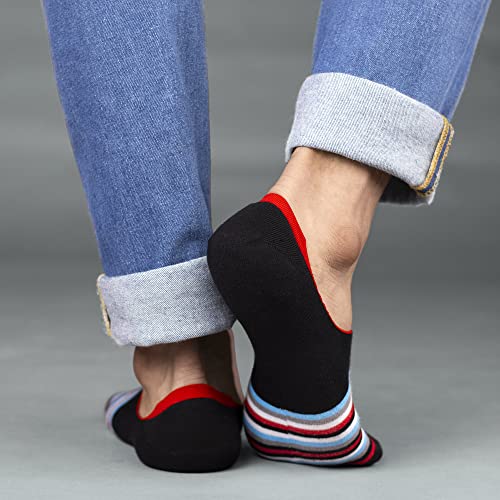 Image of SockSoho Premium Loafer Cotton Socks for MEN - (COLOR: Multicolor | Loafer Length | 7-12 UK Size)