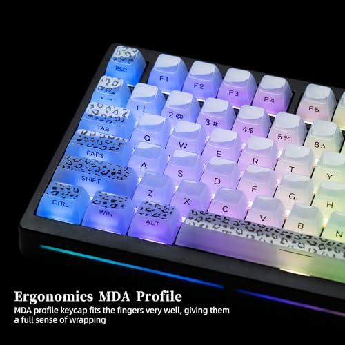 Image of Womier Keyboard Keycaps Jelly, White Ceramic Keycaps Style