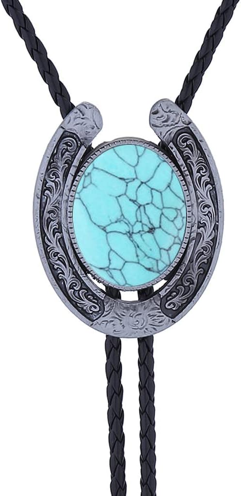 Bolo Tie For Men Celtic Gemstones Handmade Round Shape Western Cowboy Tie