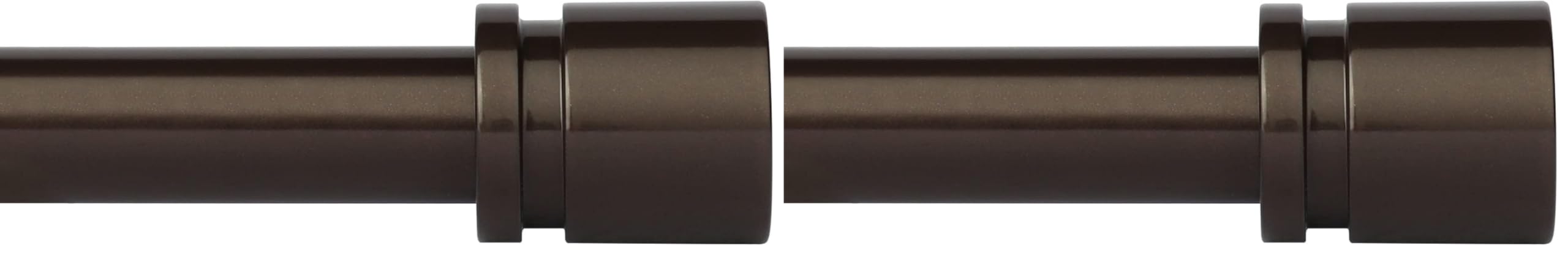 Byondeth Curtain Rods for Windows 16 to 144 Inches Adjustable Length 1 Inch Diameter Window Curtain Rod with Aluminium End Cap, Antique Bronze (Pack of 2)