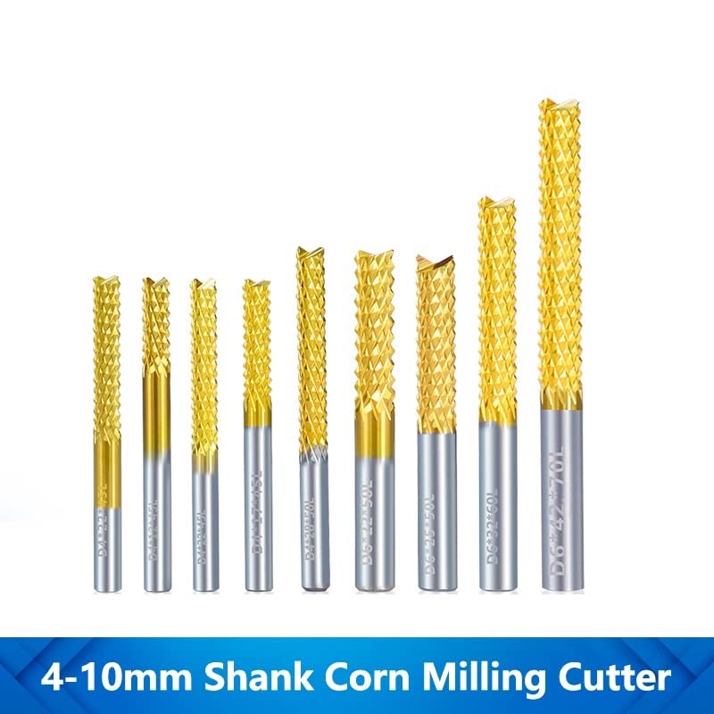 Fresa de aleación, Brocas rebajadoras CNC recubiertas de titanio con vástago 4 mm y 6 extremo carburo(6xD6x32x60L)