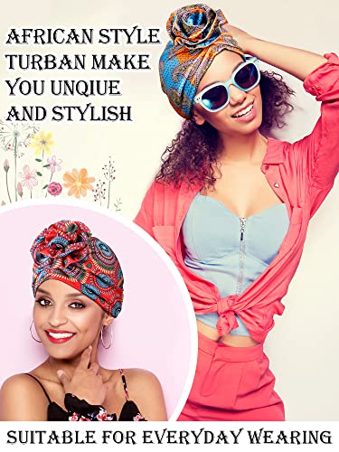 Image of SATINIOR African Turban Knotted Head Wraps for Women