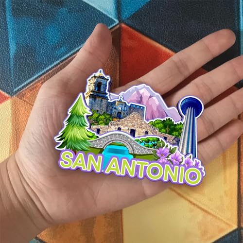 Imán decorativo San Antonio Texas 3-4 pulgadas miniatura 4
