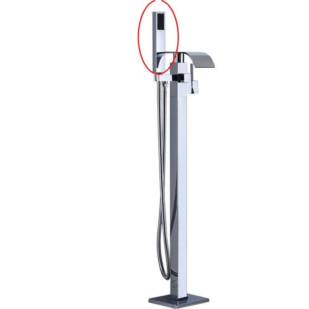 WXPGFEQ Bathtub faucet Free Standing Bathtub Floor Mounted Faucet Tap Set Plastic Hand Shower Waterfall Bath Spout Bath Tub Mixer Tap Chrome Finish,Brushed nickel (Chrome C)