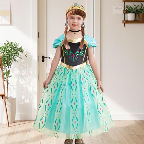 Disfraz de princesa verde para niñas 5-6 años miniatura 2