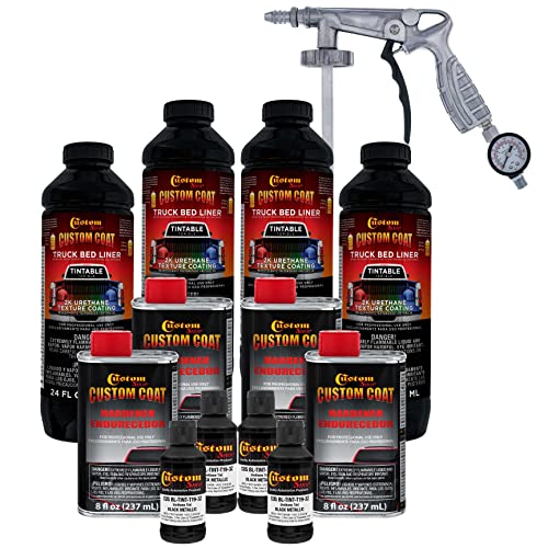 Image of Custom Coat Black Metallic Urethane Spray-On Truck Bed Liner Kit, 1 Gallon