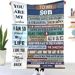 Son Gifts From Mum Fleece Blanket to My Son Personalized Blanket Gifts For Son Birthday Christmas Encourage And Love Gifts For Son Soft Fluffy Blanket Christmas Day Boy Presents For Son,150x220