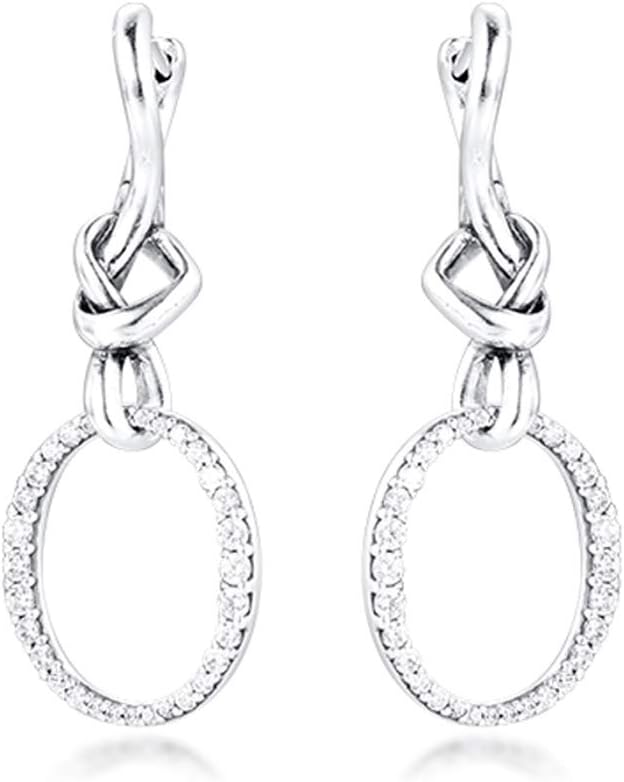 PANDOCCI 2020 Mother Day Gift Knotted Heart Drop Earring for Women 925 Silver DIY Fits for Original Pandora Bracelets Charm Fashion Jewelry