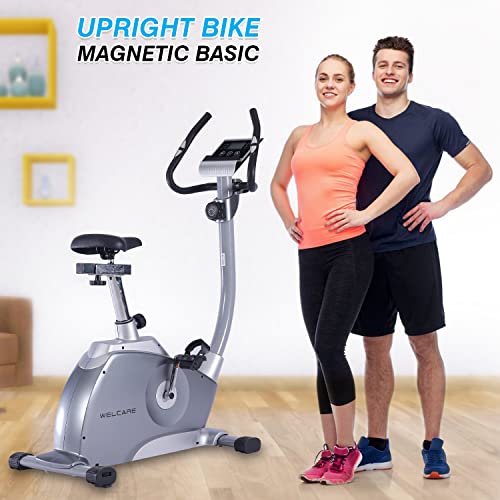 Image of Welcare WC8006 Upright Bike Magnetic Basic with LCD Display, Adjustable seat for Cardio Workout (Free Installation Assistance)
