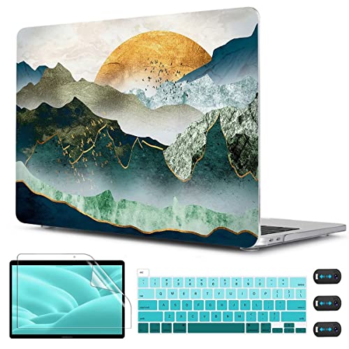 CISSOOK Compatible with MacBook Pro 13 inch 2022 2021 2020 Release Model M2 A2338 M1 A2251 A2289 with Touch Bar, Sunshine and Mountain Scenery Cover for MacBook Pro 13