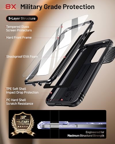 Coque Samsung Galaxy A57 double couche de qualité supérieure noire