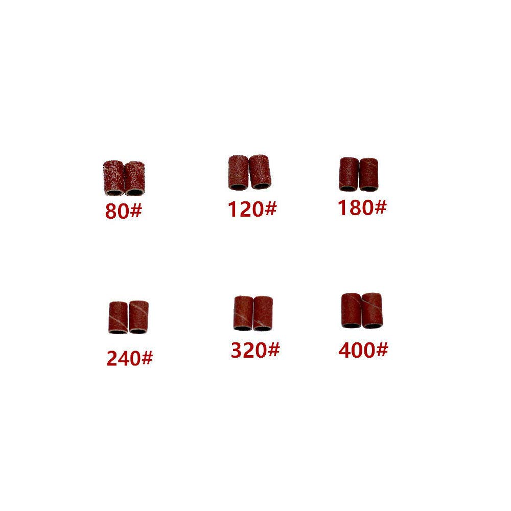 Kit di 200 nastri abrasivi con 4 mandrini, piccoli anelli di carta vetrata per la rimozione della ruggine del metallo, legno, lucidatura (80 #)