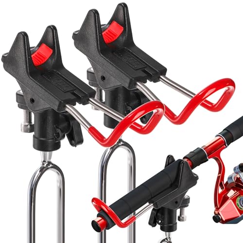 Nicunom 2 Pack Fishing Rod Holders - 360 Degree Adjustable Fishing Pole Rack Stand for Bank, Beach,...