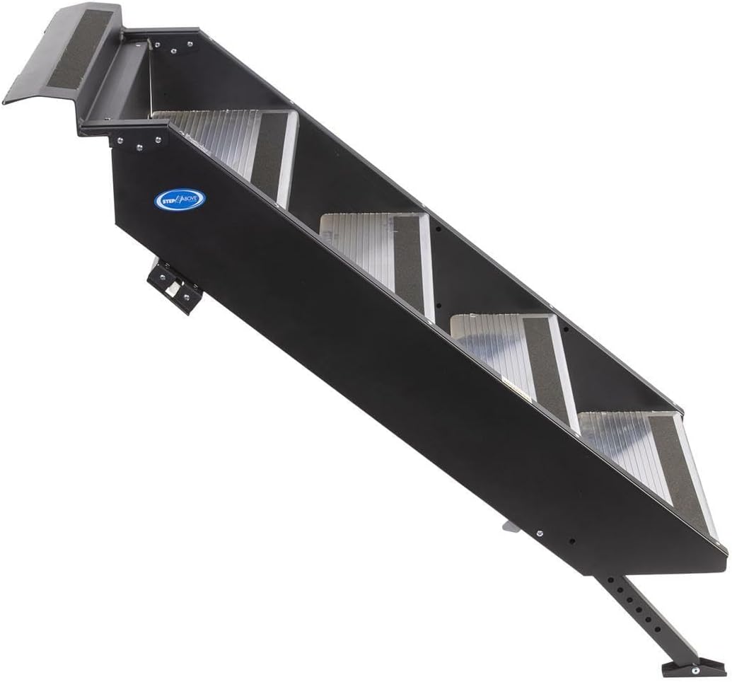 MORryde STP-4-26-33H Strut-Assist StepAbove RV Entry Step - 4 Step, 36.5-42.5" Height, 8" Rise, 26" Door Width