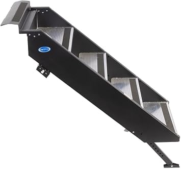 MORryde STP-4-26-33H Strut-Assist StepAbove RV Entry Step - 4 Step, 36.5-42.5 Height, 8 Rise, 26 Door Width