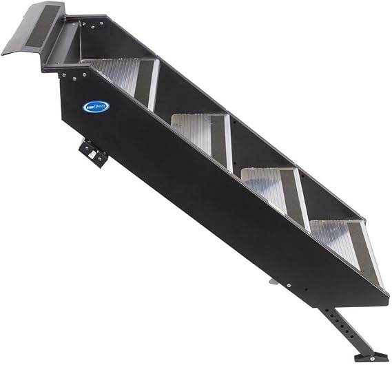 MORryde STP-4-26-33H Strut-Assist StepAbove RV Entry Step - 4 Step, 36.5-42.5 Height, 8 Rise, 26 Door Width