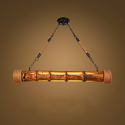 Chandelier-WENBO HOME LOFT American Retro Style LED Chandelier, Creative Personality Hemp Rope Chandelier Bamboo