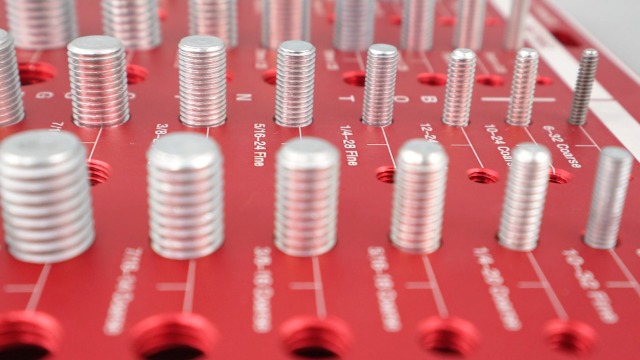 42-Size Nut & Bolt Thread Checker - Standard & Metric Thread Gauge With Drill Bit Sizes & Ruler, Wall Mountable Tool
