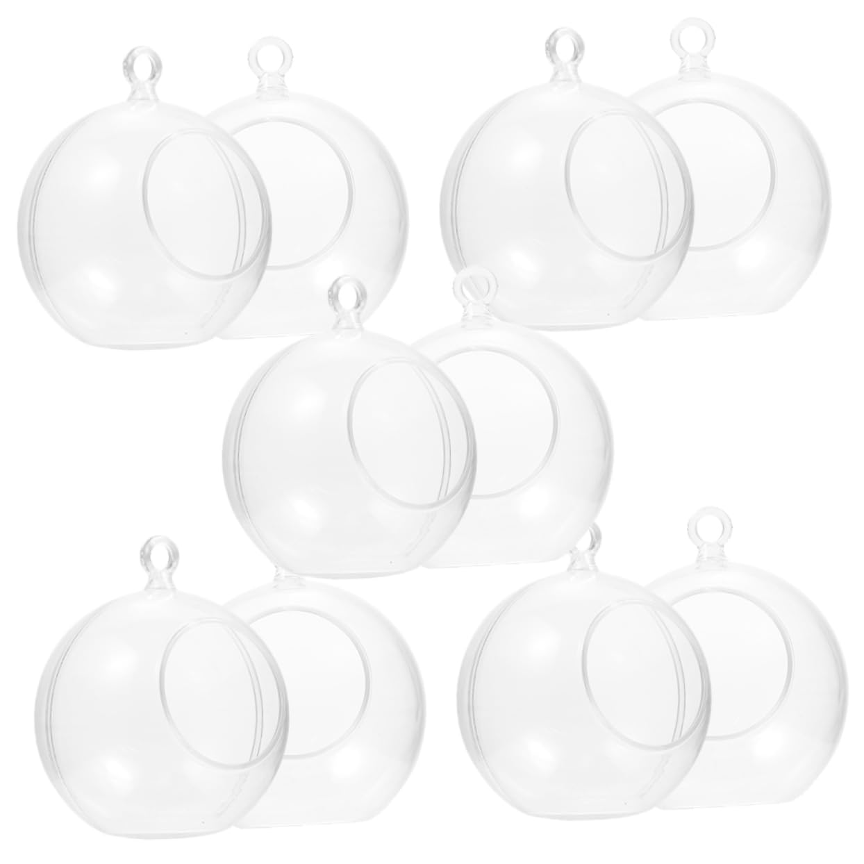 RORPOIR 10pcs Christmas Decoration Ball Clear Plant Pots Inside Christmas Decorations LED Hand Vase Globe Clear Fillable Christmas Outdoor Plants Tealights Candle Plant Stand Glass Plastic