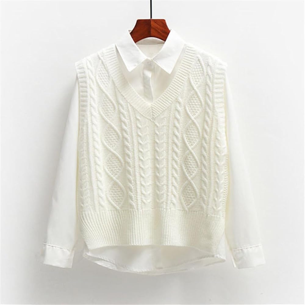 Women's Fashion Sweater Vest New Sleeveless Knitted V-Neck