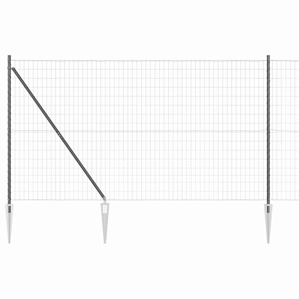 Outdoor Fence with Post Grey 1.6 x 10 m Steel and PVC Garden Privacy Panel Set for Yard Terrace Weather Resistant Modern Boundary