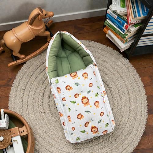 Image of NEW COMERS 3 in 1 Carry Nest Portable Cushion Bed with Waffle Texture Soft 100% Pure Muslin Padding Lightweight Travel Friendly Multi-Use Carry Wrap with Secure Support Design | Unisex Carry Bag Nest