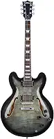 Latitude Guitarra SE-1819 Semi Oca 6 Cordas 22 Trastes Guitarra Elétrica Dupla Captadores Humbucker Guitarra Jazz Destro em Preto com Partes Douradas