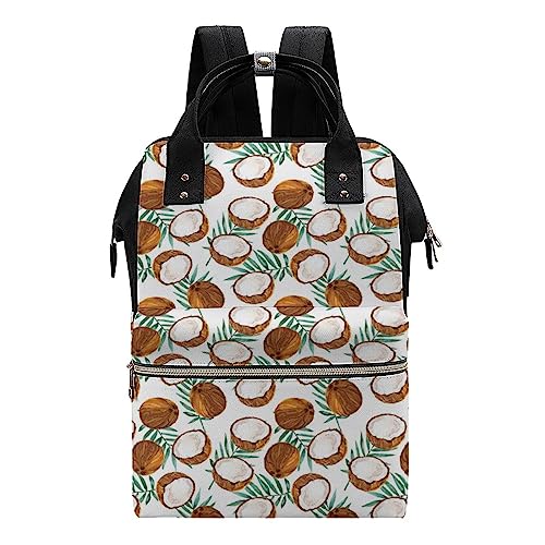 Watercolor-Coconuts-Diaper-Bag-Portable-Backpack-Mommy-Bag-Travel-Shoulder-Daypack-for-Outdoor-Working-Beach