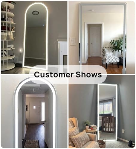 Image of Mirror Full Length, 71 x 26 Inches Floor Mirror with Stand, XX-Large Arch Gold Mirrors for Bedroom, Dressing Room, Home Decor, Gold