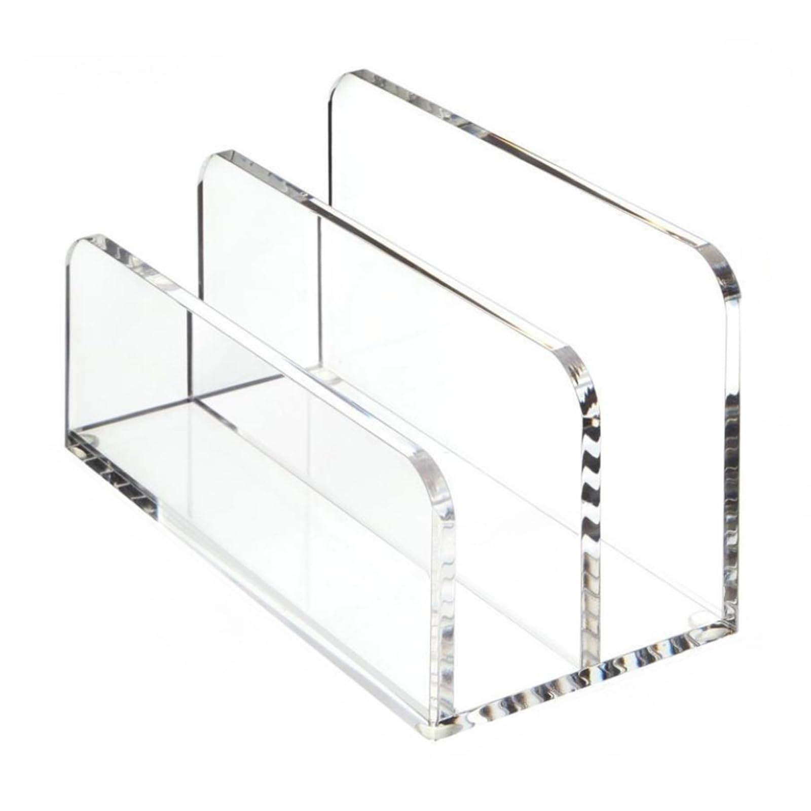 Multi Compartment Acrylic Mail Sorter Tray Stand Rack for Desk Paper Document Storage and Home Organization Acrylic Mail Organizers