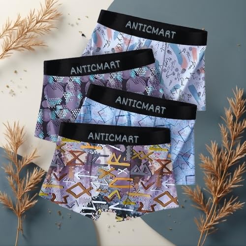Image of Men's Airsoft Anti-Bacterial Trunks (Pack of 4) | Breathable Nylon | Sweat-Wicking Comfort | Everyday Regular Fit