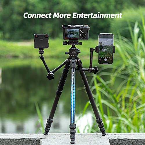 Fotopro Carbon Fiber Tripod 50 Inch Camera Tripod For Travel, Max Load 22Lbs/10Kg, Black #TOP5