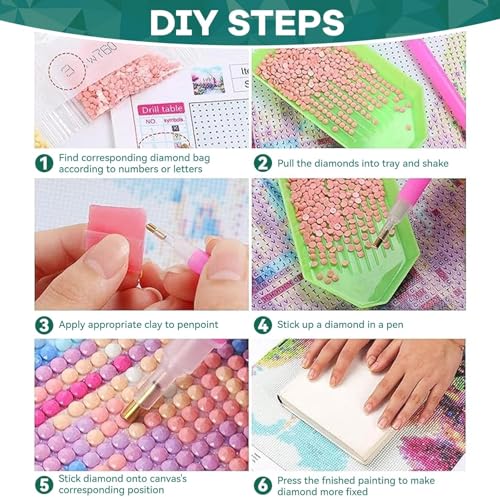 Image of SANYUN Cat Diamond Art Kits for Adults,Diamond Painting Kits for Beginners Flowers & Moon,5D DIY Round Diamond Dot Painting with Tools for Holiday Gift and Home Decor(12x16inch)