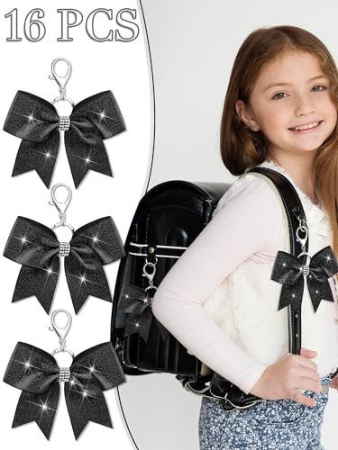 Image of Tondiamo Cheer Bow Keychain Cheer Keychain with Rhinestones Cheerleader Keyrings for Team Gift Cheerleading Sports Accessory