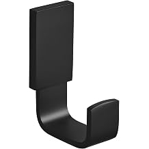 BESy Brass Clothes Hook Single Towel Hook for Bathroom Kitchen Garage Square Style Robe Hooks Coat and Hat Hook, Wall Mounted with Screws, Matte Black