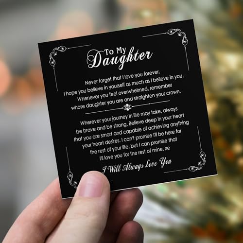 Image of To My Daughter Bracelet From Mom And Dad With Heartfelt Message & Elegant Box, Valentines Gifts For Daughter, Jewelry Gift For Daughter From Mother and Father On Birthday, Graduation