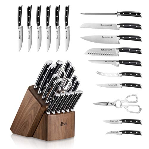 Cangshan S Series 1024043 German Steel Forged 17-Piece Knife Block Set, Walnut #TOP1