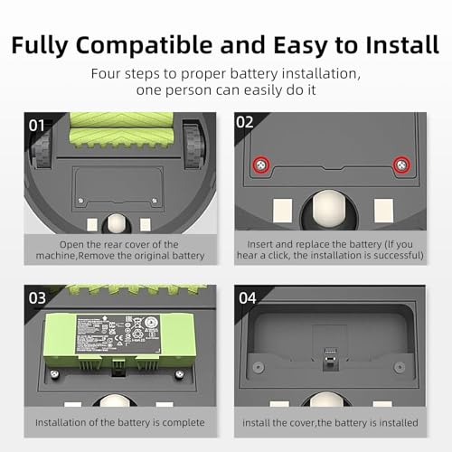 K KYUER 64.2Wh ABL-F Ersatz Saugroboter Akku für iRobot Roomba i7 i7+ j7 j7+ 7150 7158 7550 7558 i7558 e5 e6 e5150 e5152 e5154 e6198 i3 i3+ 3150 3158 3550 i4 i4+ 4150 4552 i6 i8 i8+ Li-ion Battery
