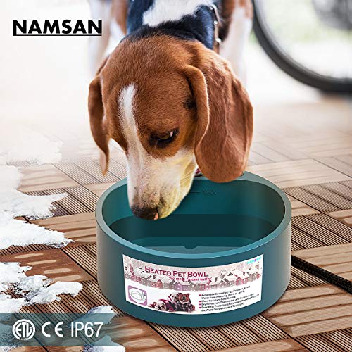 Namsan Heated Pet Bowl, Outdoor Heated Water Bowl for Pet Dogs Cats