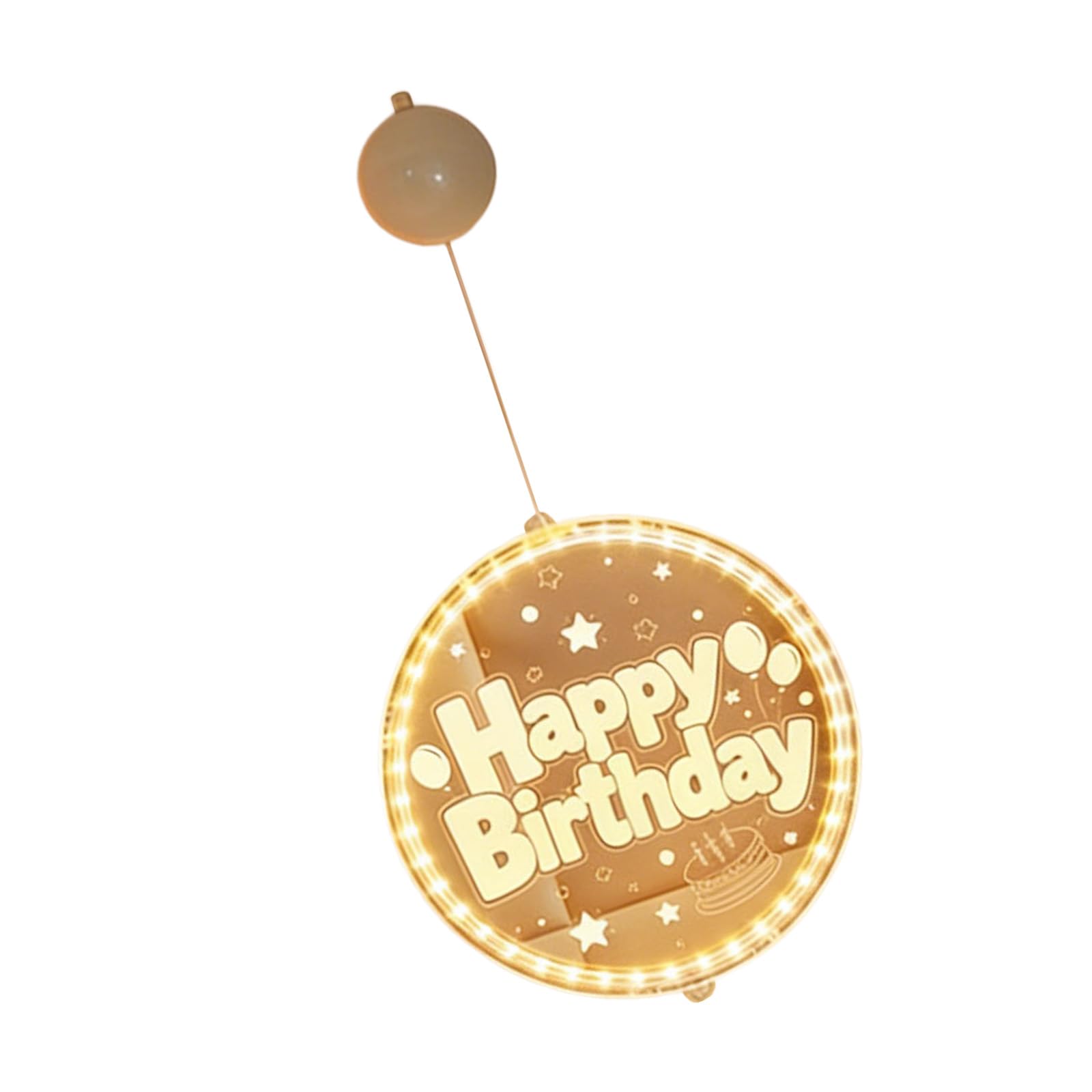 Buxuaaaa Shatterproof Acrylic LED Light Illuminated Happy Birthday Acrylic Ornament for Birthday Backdrops Festival Celebration LED Party Deck