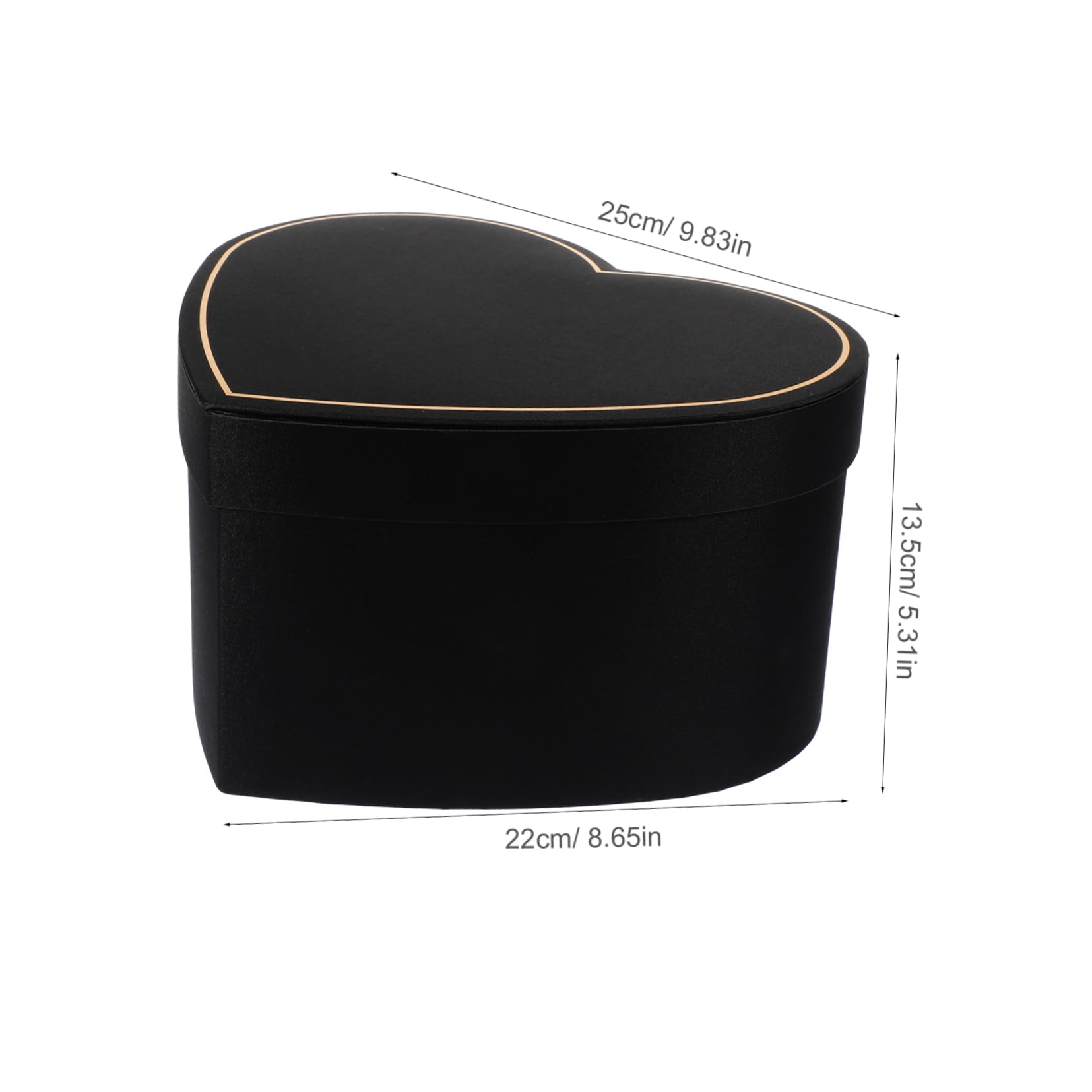 WEKAMOS Herzförmige Geschenkbox Schwarz mit Deckel Stoff Langlebig Aufbewahrungsbox für Kleine Gegenstände Geschenkverpackung für Alltag und Dekoration