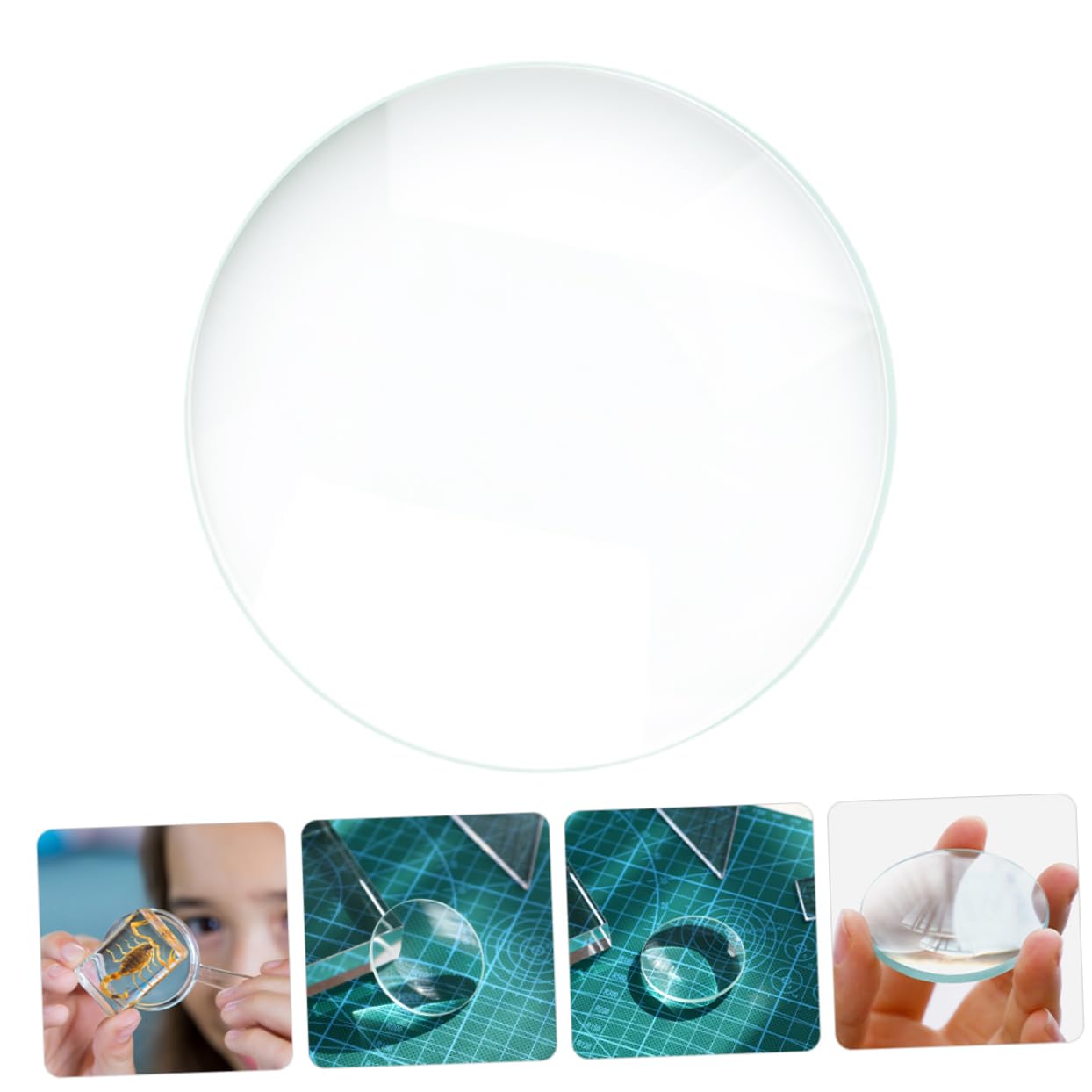 2pcs Optical Glass Biconvex Lens 50mm for Science Education